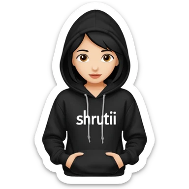 Hoodie with shruti written on it sticker