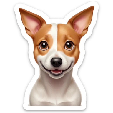 Cinematic Comical Jack Russell Terrier Portrait Emoji, Head tilted dramatically with an exaggeratedly shocked expression, featuring a perky, agile body with wide, comically expressive eyes full of playful disbelief and animated, perked ears, Simplified yet hilariously expressive features, highly detailed, glowing with a slightly sassy glow, high shine, dramatic yet playful, stylized with an air of cheeky canine mischief, soft glowing outline, capturing the essence of a meme-worthy Jack Russell Terrier that looks ready to side-eye its way into viral fame! sticker