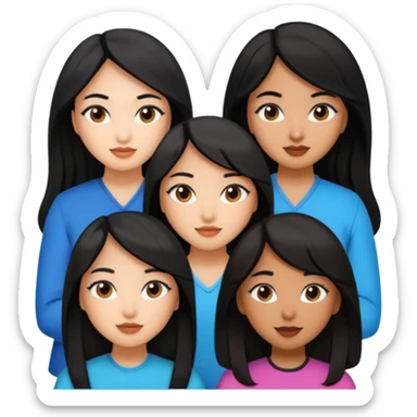Katseye music group 6 members all girl 2 brown girl 1 korean 1 latina 1 girl with black hair sticker