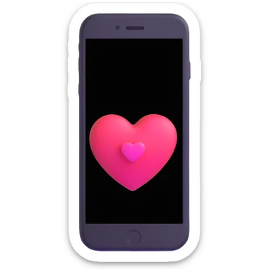 phone with an Instagram-like heart notification popping out sticker