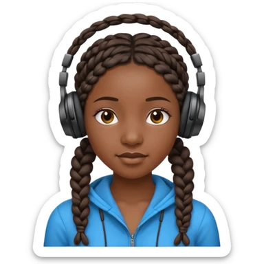 black girl with beats with twists braids sticker