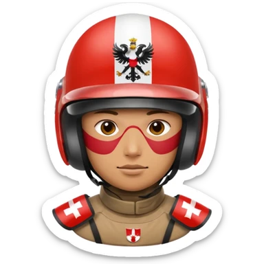 polish husaria miliatry unit, make him with a face like is the best fighter of all times with polish flag logo sticker