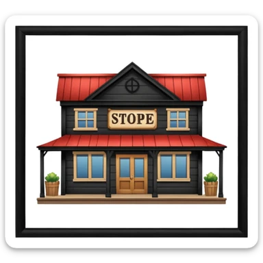 general store, classic small-town shop, wooden sign, inviting, simple sticker