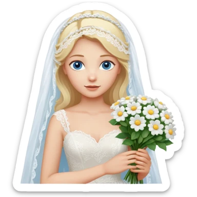 Blonde bride with blue eyes sticker