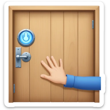 A closed door with a hand knocking on it. Because success isn’t about waiting—it’s about knocking until someone answers.blue power magic on knocking sticker