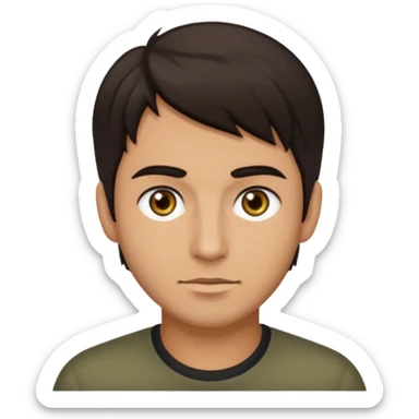 Hombre, pelo moreno, ojos negros y piel aceitunada sticker