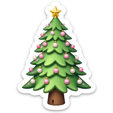 light green and light pink xmas tree sticker