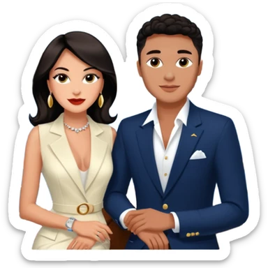 Peruvian superstar Tefi Valenzuela and JetSet Josh King Madrid luxuriate aboard private yacht, radiating glamour. sticker