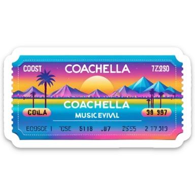 coachella music festival ticket sticker