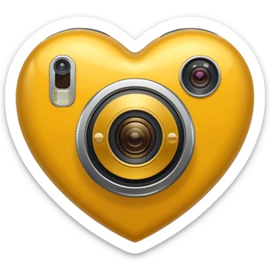 yellow heart with a camera sticker