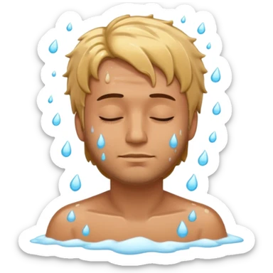 a man getting shampoo everywhere sticker