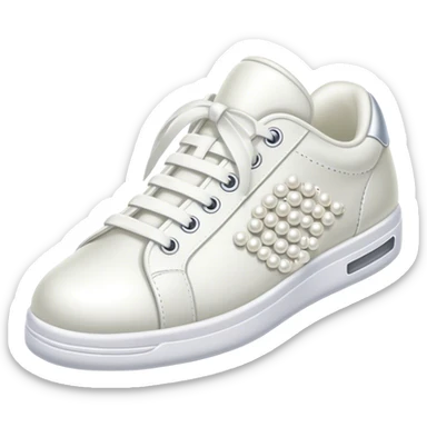 Pearl-encrusted white tennis shoes sticker