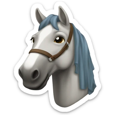 un caballo sonriente, con una sudadera  sticker