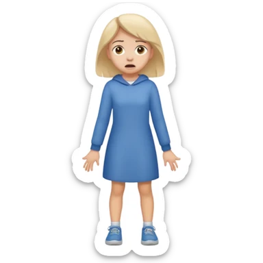 Chica asustada de cuerpo completo  sticker