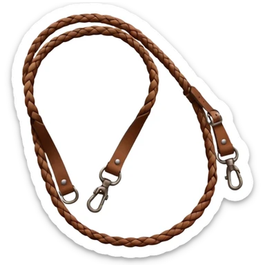 A simple sling made of braided leather straps.













 sticker