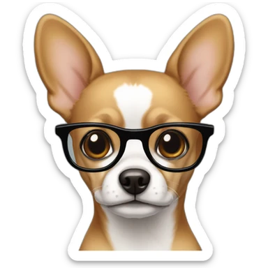 Chiuaua with glasses sticker