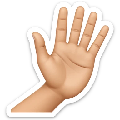 3D iPhone style emoji of a human hand making a small gesture with fingers, thumb and index finger close together, realistic skin texture, isolated on white background, soft shadows, high detail, playful and cute. sticker