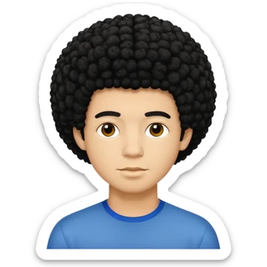 Light skinned young man with short curly black afro sticker