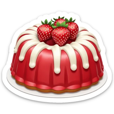Bundt strawberry & cream cake and white frosting  sticker