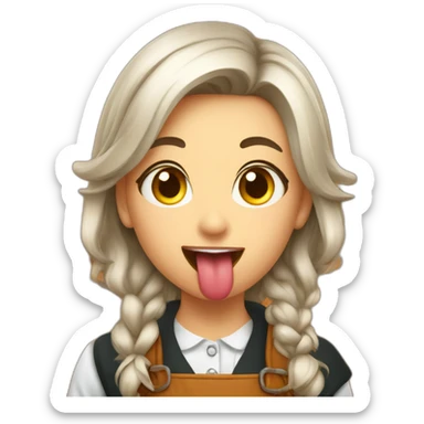Octoberfest girl tongue out sticker