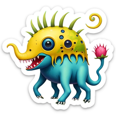 solarpunk - hieronymus bosch phantasmagoric creatures from the garden of earthly delights sticker