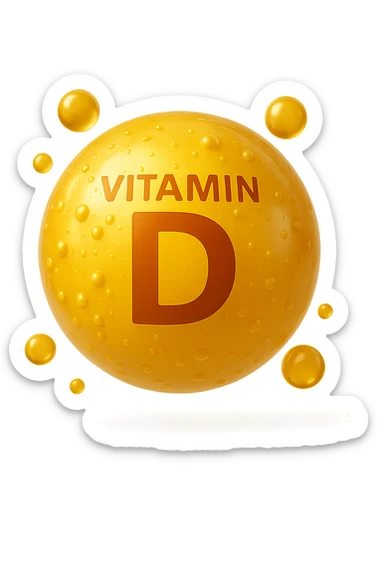 particella in 3d di Vitamina D gialla, iperrealistica in 3d sticker