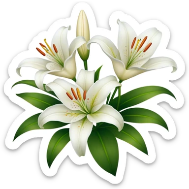 white lilies sticker