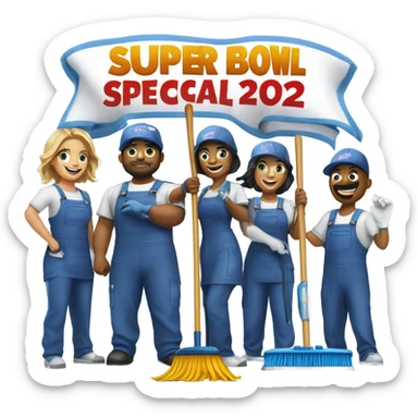 Super Bowl 2025 cleaning services special sticker