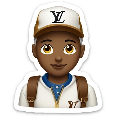White Boy wearing cap Louis Vuitton   sticker