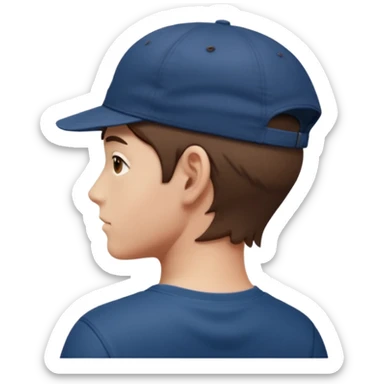 handsome boy wearing the cap backside only neck  sticker