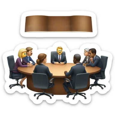 men and women work meeting at a table sticker