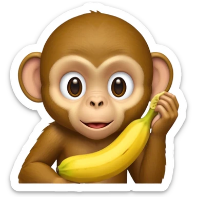 retarded looking monkey sucking a banana sticker