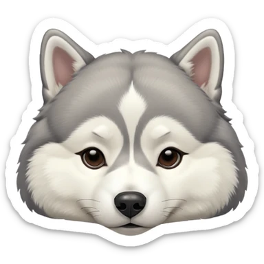 husky dog sleeping on the floor sticker