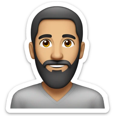 muslim middle eastern guy with full long beard and no mustache and spikey hair sticker