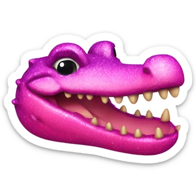 Pink ombre crocodile with glitter sticker