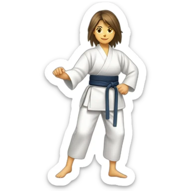 jeune femme mulatre en tenue d'aikido sticker