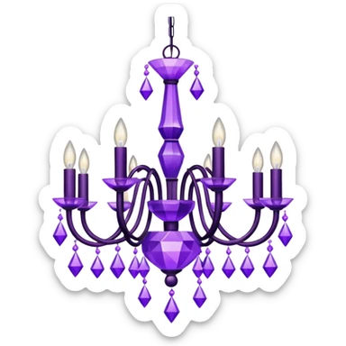 minimalist simple purple chandelier sticker