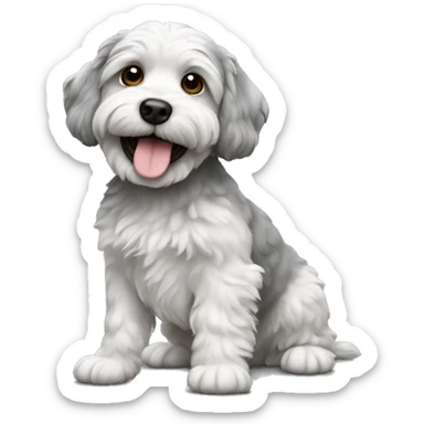 Havapoo grey and white sticker