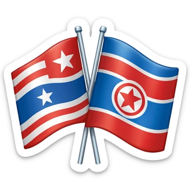 About a emoji flag combination with Puerto Rico + North Korea emoji flag combination flag hack as a flag sticker