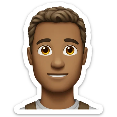 a tan skin brown hair sharp jawline man sticker