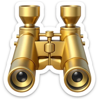 gold binoculars with BIG lenses and simple eye holes sticker