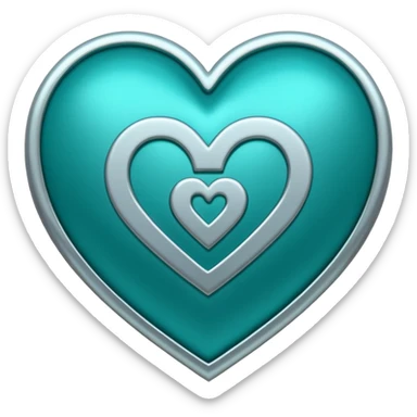 Teal heart with several dollar signs sticker