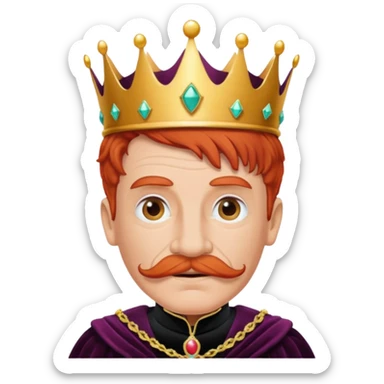elderly red-haired princes with crown mustace. dark outfit sticker