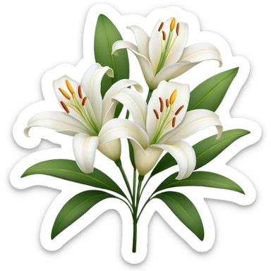 White lilies sticker