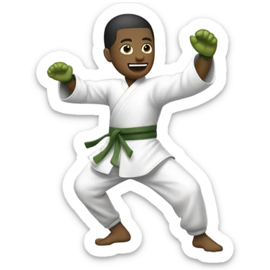 Pickle doing kung fu sticker