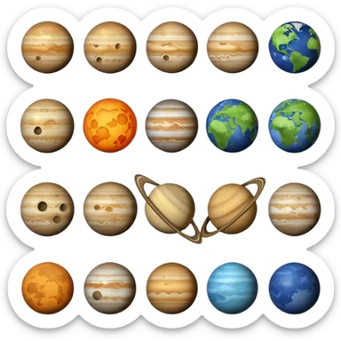 12 planets emojis I need a line for each planet mercury sticker