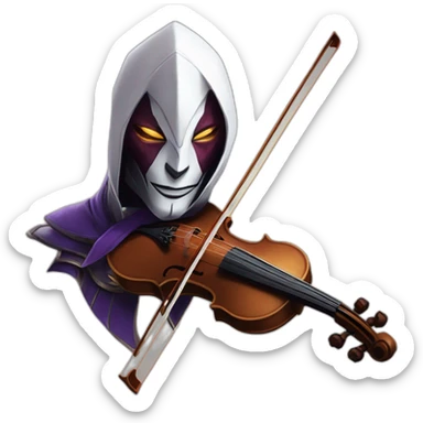 jhin of league of legend with violin sticker