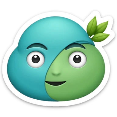 mavi yeşil ve turkuaz renk karışımlı bir kupa sticker