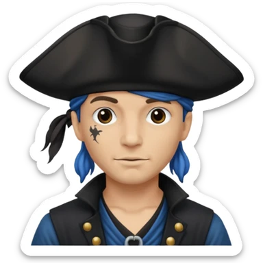 Un pirate uniquement bleu et noir sticker