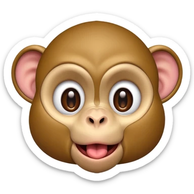 monkey sticking out tongue shy sticker